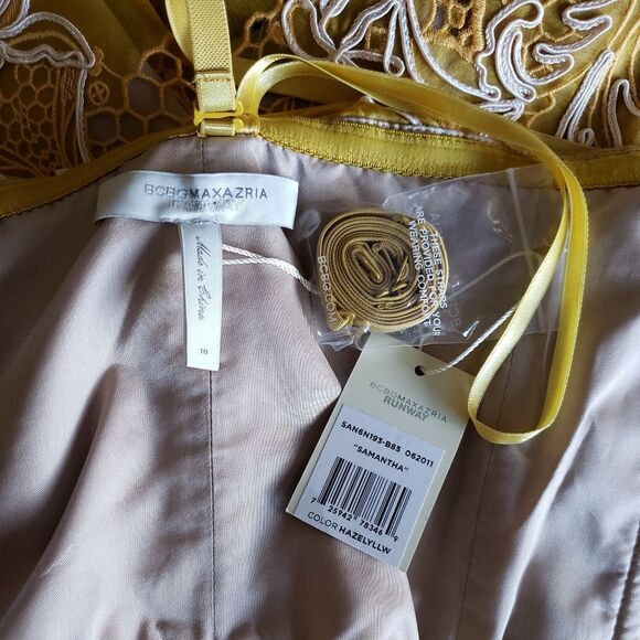 BCBGMAXAZRIA Runway "Samantha" Silk Organza Embroidered Mini Dress - Picture 11 of 14